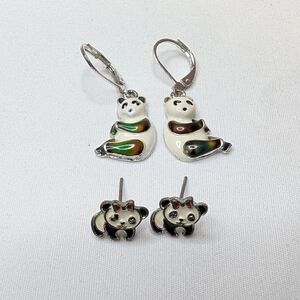 Two Pair Panda Earrings